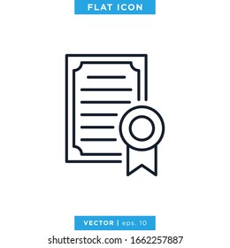 Certificate Icon Vector Design Template. Editable Stroke