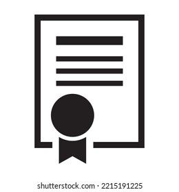  certificate icon vector design template in black color isolated sign on white background