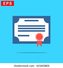 certificate icon, vector diploma icon, isolated award icon