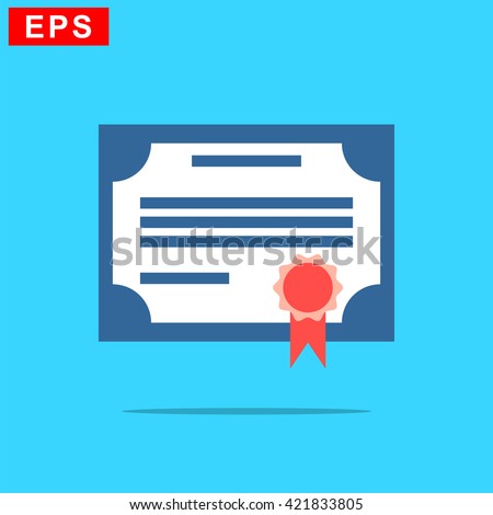 certificate icon, vector diploma icon, isolated award icon