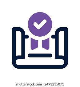 certificate icon. vector dual tone icon for your website, mobile, presentation, and logo design.