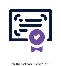 certificate icon. vector dual tone icon for your website, mobile, presentation, and logo design.