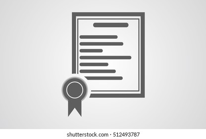 Certificate icon vector flat design 