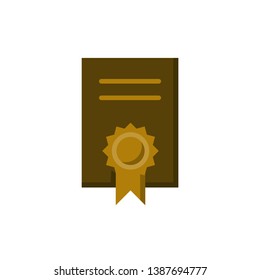 certificate icon vector flat style design