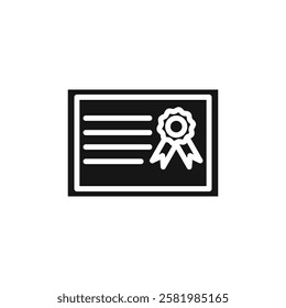 Certificate icon Vector flat thin line illustration