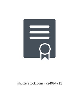 Certificate icon vector. Certificate glyph style design
