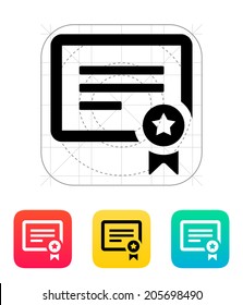 Certificate icon. Vector illustration.