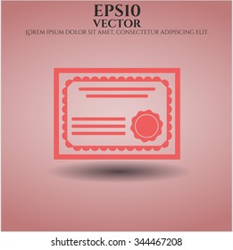 Certificate icon vector illustration