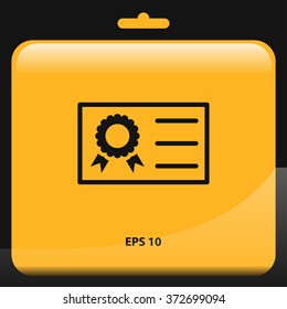 certificate icon. vector illustration