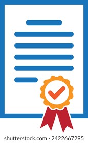 certificate icon vector illustration, achievement icon