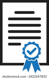 certificate icon vector illustration, achievement icon