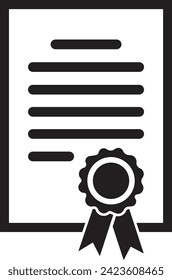 certificate icon vector illustration, achievement icon