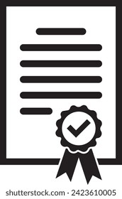 certificate icon vector illustration, achievement icon
