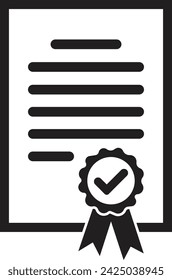 certificate icon vector illustration, achievement icon