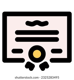 certificate icon vector illustration for award and achievement