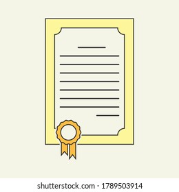 Certificate icon vector illustration. Business and finance concept
