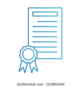 Certificate Icon, Vector Illustration, Education Colour Outline