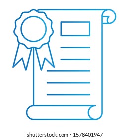 Certificate Icon, Vector Illustration, Education Outline