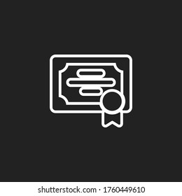 icono de certificado. Ilustración del vector EPS 10.