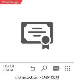 certificate Icon. Vector illustration EPS 10.