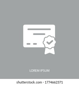 certificate icon. Vector illustration EPS 10.