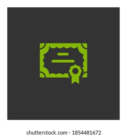 Certificate icon. Vector illustration EPS 10.