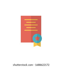 ilustración vectorial de icono de certificado. diseño de estilo plano de icono de certificado
