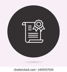 Certificate icon. Vector illustration isolated. Simple pictogram for graphic and web design.