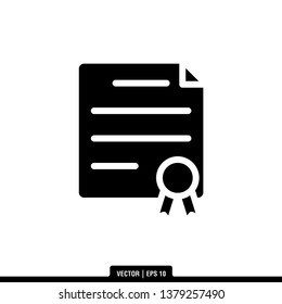 Certificate Icon Vector Illustration Logo Template
