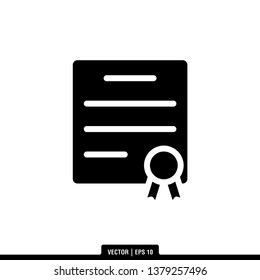 Certificate Icon Vector Illustration Logo Template
