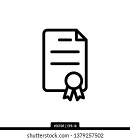 Certificate Icon Vector Illustration Logo Template

