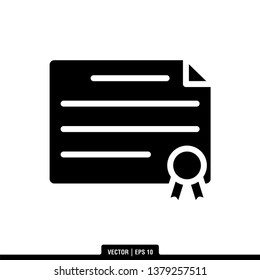 Certificate Icon Vector Illustration Logo Template
