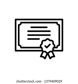Certificate Icon Vector Illustration Logo Template
