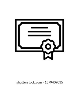 Certificate Icon Vector Illustration Logo Template