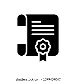 Certificate Icon Vector Illustration Logo Template