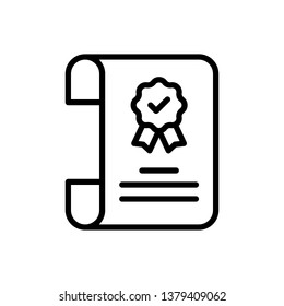 Certificate Icon Vector Illustration Logo Template
