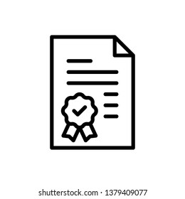 Certificate Icon Vector Illustration Logo Template