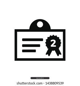 Certificate Icon Vector Illustration Logo Template