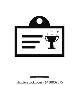 Certificate Icon Vector Illustration Logo Template