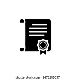 Certificate Icon Vector Illustration Logo Template