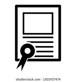 Certificate Icon Vector Illustration Logo Template