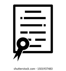 Certificate Icon Vector Illustration Logo Template