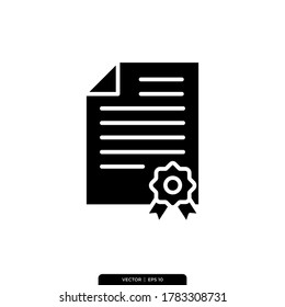 Plantilla de logotipo de Ilustración de vectores de iconos de certificado con un estilo moderno