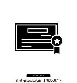 Plantilla de logotipo de Ilustración de vectores de iconos de certificado con un estilo moderno