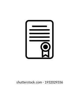 Certificate icon vector illustration logo template for many purpose. Isolated on white background.