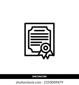 Certificate icon vector illustration logo template for many purpose. Isolated on white background.