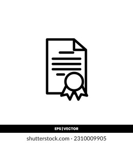 Certificate icon vector illustration logo template for many purpose. Isolated on white background.