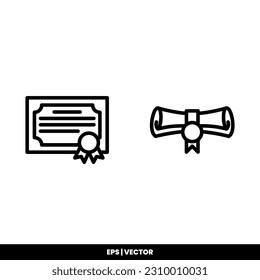 Certificate icon vector illustration logo template for many purpose. Isolated on white background.