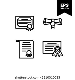 Certificate icon vector illustration logo template for many purpose. Isolated on white background.