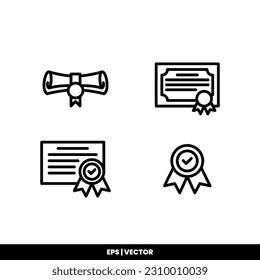 Certificate icon vector illustration logo template for many purpose. Isolated on white background.
